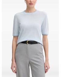 Benetton - Ribbed-Trim Short-Sleeve Sweater - Lyst