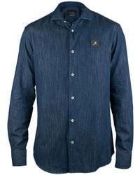 Philipp Plein - Denim Overhemd Met Logopatch - Lyst