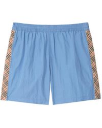 Burberry - Check Trim Swim Shorts - Lyst