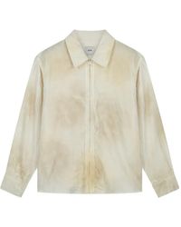 Arte' - Dusty Zip-Up Linen Shirt - Lyst