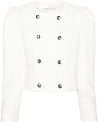 Alessandra Rich - Double-Breasted Bouclé Jacket - Lyst