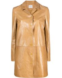 Claudie Pierlot - Single-breasted Leather Coat - Lyst