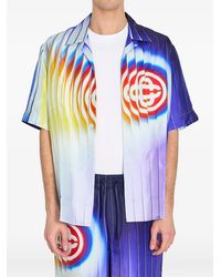 CASABLANCA - Shockwave Short-Sleeve Silk Shirt - Lyst