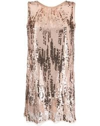 Talbot Runhof - Sequinned Sleeveless Minidress - Lyst