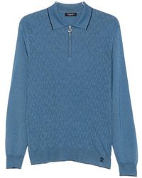 Stefano Ricci - Geometric-Pattern Zip-Fastening Polo Shirt - Lyst