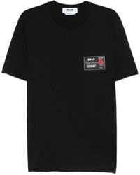 MSGM - Cotton T-Shirt With Front Printed Logo - Lyst