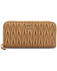 Miu Miu - Large Matelassé Nappa Leather Wallet - Lyst