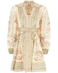 Zimmermann - Roselight Linen Mini Dress - Lyst