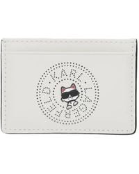 KARL LAGERFELD - Ikon Perforated Card Holder - Lyst