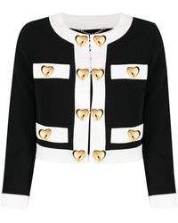 Moschino - Heart-embellished Cropped Jacket - Lyst