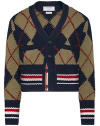 Thom Browne - Argyle-Intarsia Wollen Vest Met V-Hals - Lyst