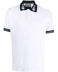 Versace - Poloshirt Met Logo Afwerking - Lyst