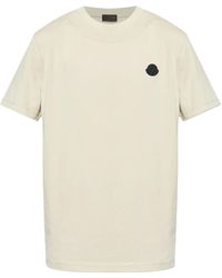 Moncler - Katoenen T-Shirt Met Logopatch - Lyst