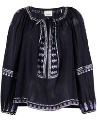 Isabel Marant - Embroidered-design Long-sleeve Blouse - Lyst