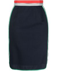 Kolor - Stripe-waistband Knee-length Skirt - Lyst