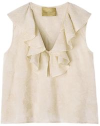 Momoní - Embroidered Ruffled Top - Lyst