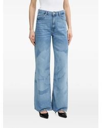 Guess - Laser-Print Wide-Leg Jeans - Lyst