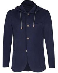 Eleventy - Hooded buttoned jacket - Lyst