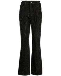 Self-Portrait - Mid-rise Embellished Flared Jeans - Lyst
