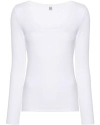 TOTEME - Scoop-Neck Fine-Ribbed T-Shirt - Lyst
