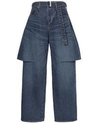 Sacai - Jean Ceinturé À Détails Superposés - Lyst