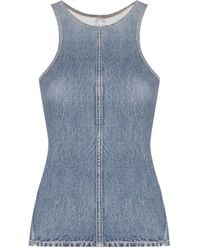 Rag & Bone - Top Con Scollo Olimpionico Effetto Denim - Lyst