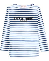 Valentino Garavani - Long Sleeve Cotton T-Shirt With Chez Print - Lyst