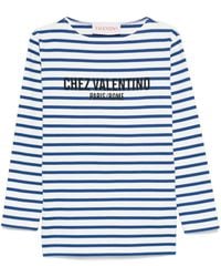 Valentino Garavani - Long Sleeve Cotton T-Shirt With Chez Print - Lyst
