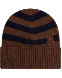 ERMANNO FIRENZE - Gestreifte Beanie Mit Logo-Stickerei - Lyst