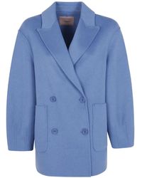 Twinset - Wool-Blend Cloth Caban Coat - Lyst