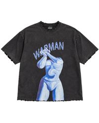 WARMAN - Graphic-Print Distressed T-Shirt - Lyst