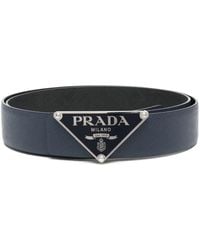 Prada - Saffiano Logo-buckle Belt - Lyst