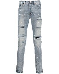 Purple Brand - Halbhohe Jeans mit Distressed-Detail - Lyst