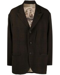 Ziggy Chen - Peak-Lapels Check-Pattern Blazer - Lyst