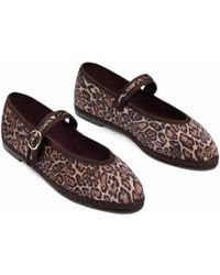 Flabelus - Pierre Leopard-Print Velvet Ballet Flats - Lyst