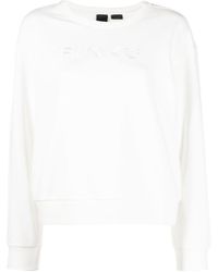 Pinko - Logo-embroidered Cotton Sweatshirt - Lyst