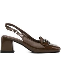 Linda Baumann - Patent-Finish Slingback Pumps - Lyst