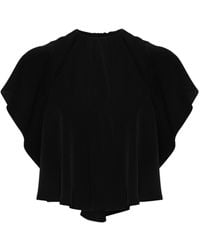 MM6 by Maison Martin Margiela - Gathered-detail Cropped T-shirt - Lyst
