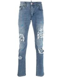 Philipp Plein - Ripped-Detail Slim-Cut Jeans - Lyst