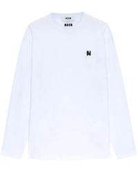 MSGM - Long-Sleeved Logo-Detail T-Shirt - Lyst