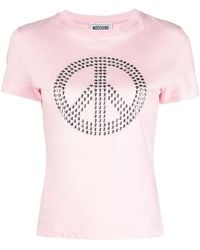 Moschino Jeans - Peace Sign-motif T-shirt - Lyst