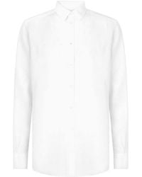 Dolce & Gabbana - Martini-fit Logo-embroidered Linen Shirt - Lyst