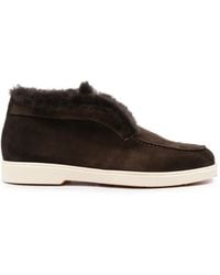 Santoni - Fur-Trimmed Loafers - Lyst