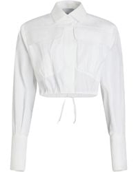 Patou - Cropped Popeline Blouse - Lyst