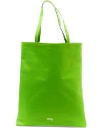 LA ROSE - Logo Detail Leather Tote Bag - Lyst