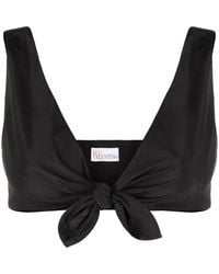 RED Valentino - Tie-Front Cropped Tank Top - Lyst