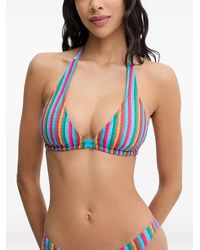 Chantelle - Stripe-Print Halterneck Bikini Top - Lyst