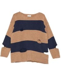 Ottod'Ame - Gestreifter Pullover Im Distressed-Look - Lyst