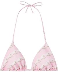 Versace - Graphic Print Bikini Top - Lyst