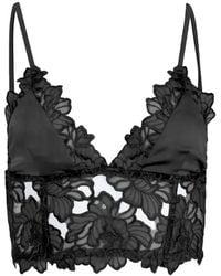 Fleur du Mal - Whitney Embroidered Longline Triangle Bra - Lyst